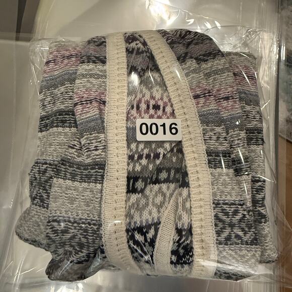 J Jill Fair Isle Hooded Sweater Stripes Women's Large Gorpcore Sustainable - Picture 9 of 9